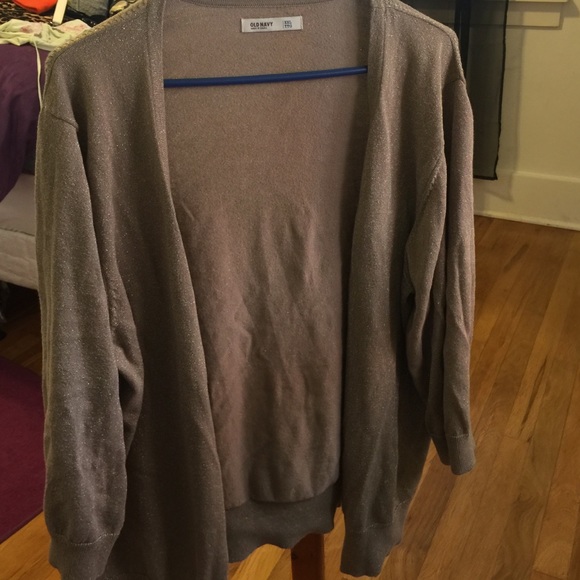 Brown sparkly 3/4 sleeve cardigan