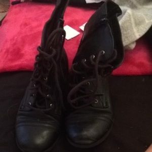 Black combat boots
