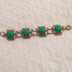 J Crew green and gold bracelet