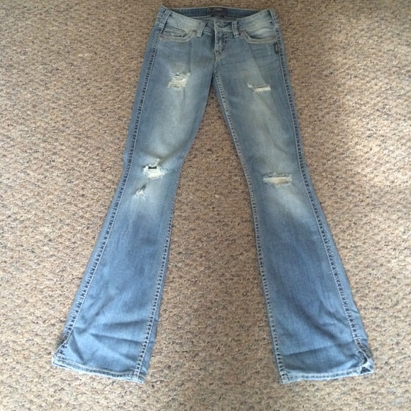 Silver Twisted Bootcut Jeans