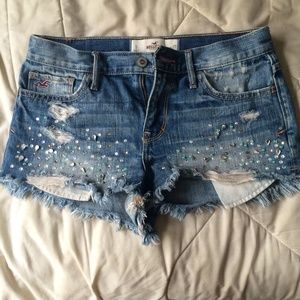 High Waisted Bedazzled Hollister Shorts