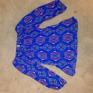 Blue patterned blouse