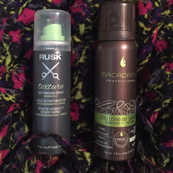 Dry shampoo and texture dry finishing spray.
