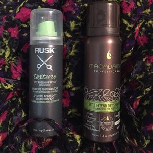 Dry shampoo and texture dry finishing spray.
