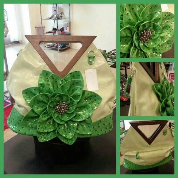 Green Flower Purse