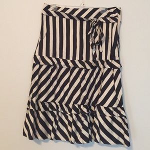 Black and white striped skirt