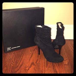 INC Black Suede Heel Boot