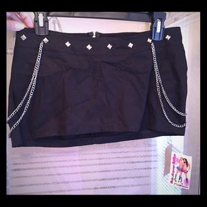 Studded chain skirt     Rave punk goth