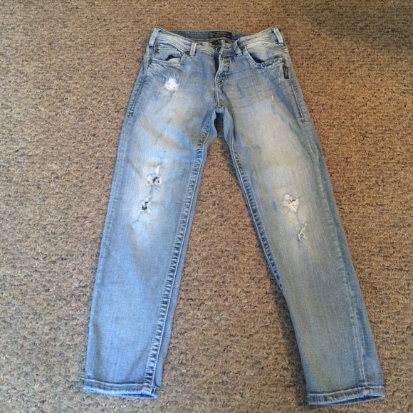 Silver Sam Boyfriend capris, Size25/26, Distressed