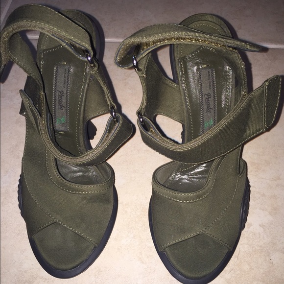 Prada Army Green Sandal Pump 36.5 6 1/2 - Picture 4 of 4