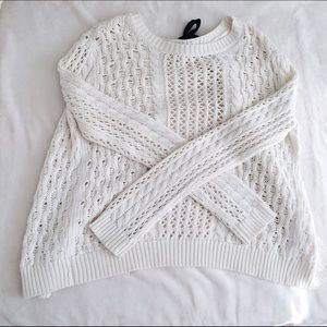 Creme White Open Back Sweater!