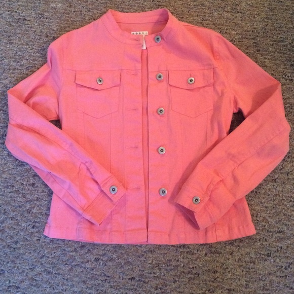 Pink jean jacket, size petite small - Picture 1 of 3