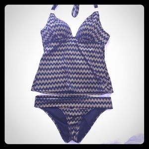 Victoria's Secret Tankini bathing suit gold/black