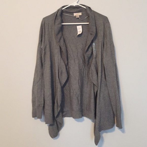 Grey ruffle cardigan