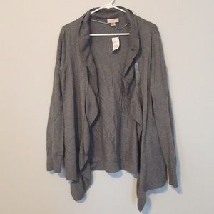 Grey ruffle cardigan