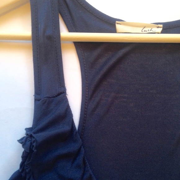 Navy Blue Ruffled Tank - Picture 3 of 4
