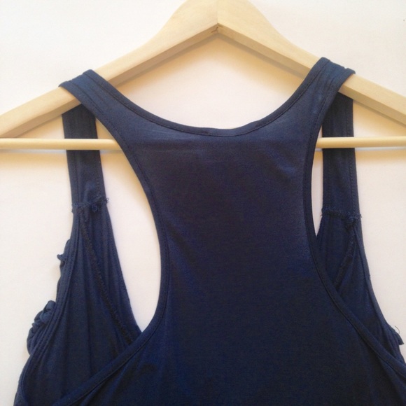 Navy Blue Ruffled Tank - Picture 4 of 4