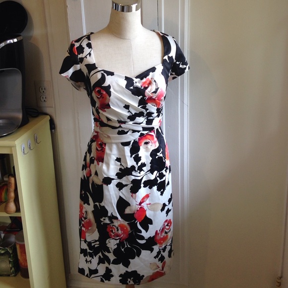 White House Black Market floral satin dress