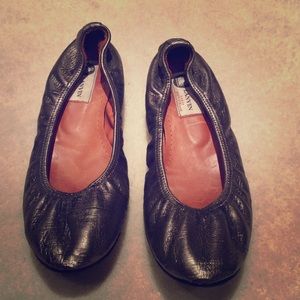 Gold Lanvin ballet flats