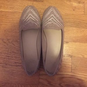 Beige sparkly flats! Must sell! Accepting offers!