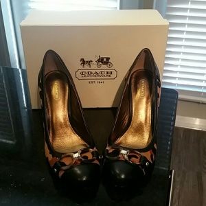 Classy Taffy cheetah Coach heels
