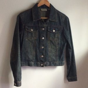 Distressed jean jacket