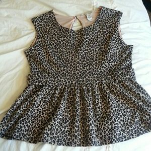 Cheetah Print Peplum Top