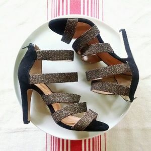 Sole Society Suzanne Strappy Metallic Heels