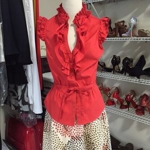 Ruffle sleeveless top