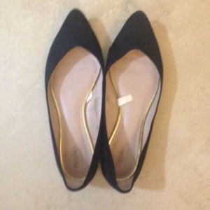 Pointy Black Suede Flats
