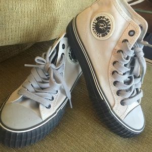 Grey and black pf flyers