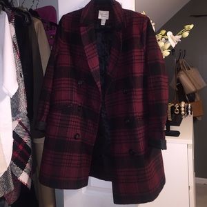 Plaid trench coat
