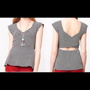 Anthropologie Neo-Gingham Crossback Tee