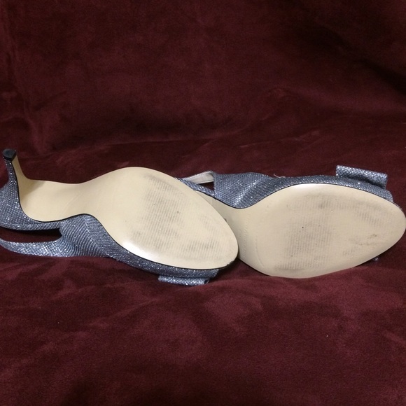 Enzo Angiolini Silver Roxas Bow Slingbacks Sz 8.5 - Picture 4 of 4