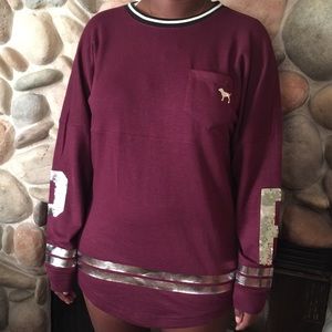 Victoria's Secret pink varsity crew sweatshirt