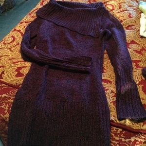 Purple and black tunic sweater