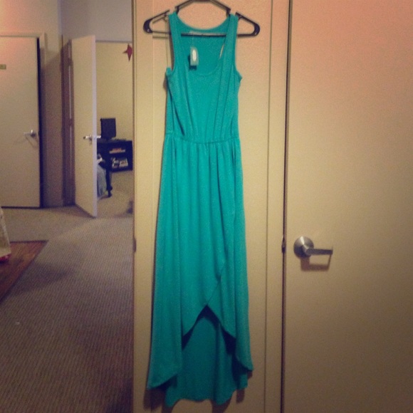 Turquoise asymmetrical cotton dress NWT