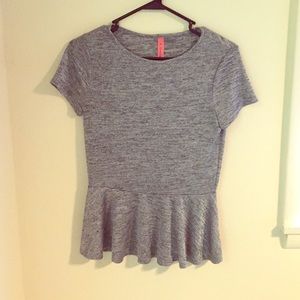 Grey Peplum Top