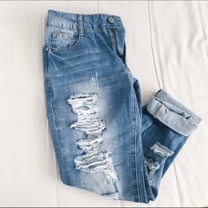 Ripped and Washed Boyfriend Jeans!