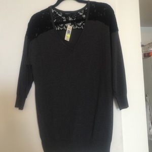 brand new 3/4 sleeve black lace shoulders