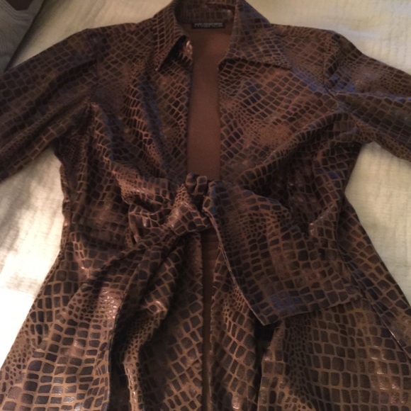 Bronze leather feel jacket