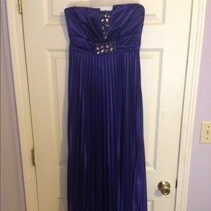 Purple floor length prom dress