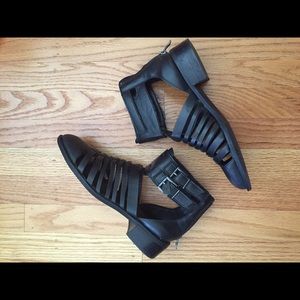 Black cut-out boots size 6
