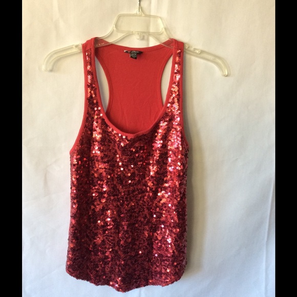 Guess Red Sequin Top XS