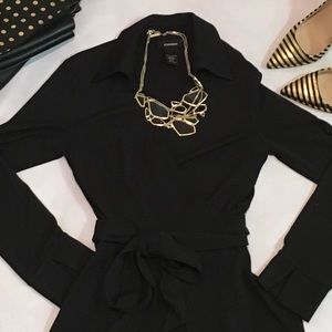Classic Black Wrap Dress