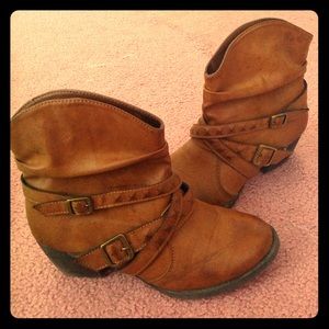 Cute short faux leather boots