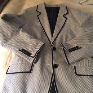Talbots Navy and white blazer