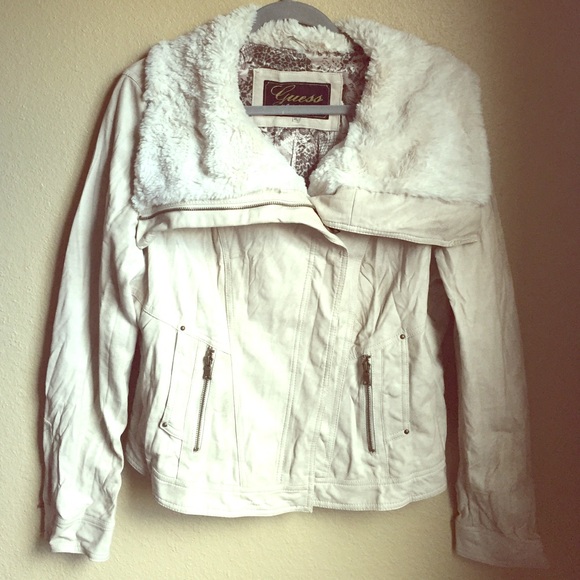 Guess faux fur color leather jacket
