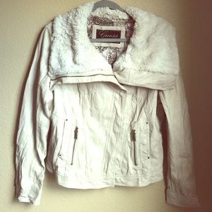 Guess faux fur color leather jacket