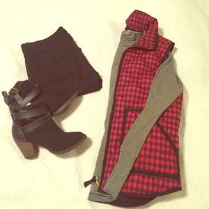 Buffalo plaid/small check J Crew vest